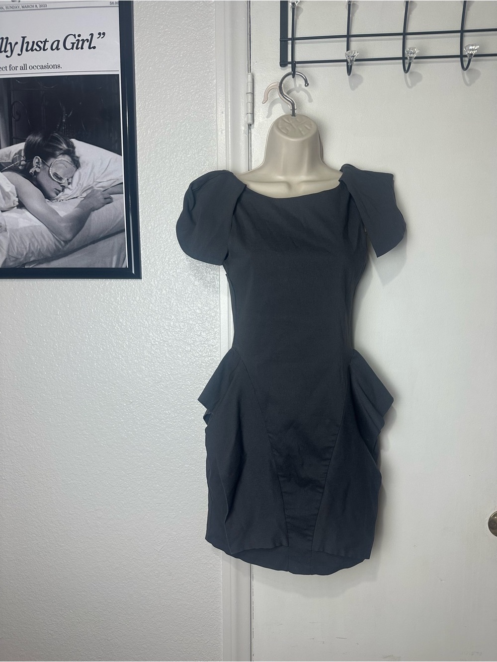 Caribbean Queen Charcoal Gray Puff-Sleeve Maxi Dress